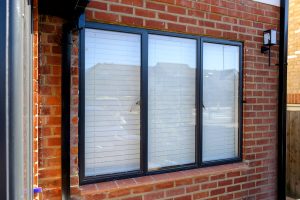 black aluminium casement window